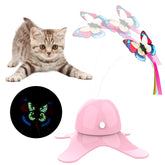 Cat Toys Funny Exercise Toy Electric Rotating Kitten Toys with Butterfly Boring Interactive Pet Smart Automatic Interactive Toy