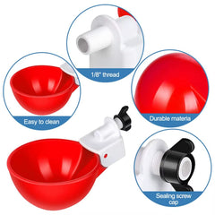 4PCS Poultry Kit Automatic Chicken Water Feeder Automatic Drinking Bowl Feeding Watering Supplie Chicken Waterer