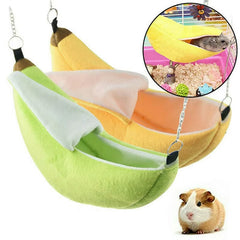 Novelty Banana Shape Nest Plush Cotton Hamster Warm House Hammock Rat Mouse Living House Hanging Tree Beds Hamster Accessories