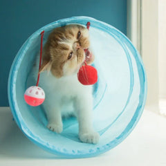 Cat Tunnel Toy Funny Pet 2 Holes Play Tubes Balls Collapsible Crinkle Kitten Toys Puppy Ferrets Rabbit Play Dog Tunnel Tubes