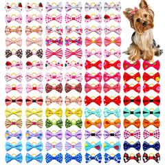 30PCS Dog Bow with Rubber Band Dog Hair Accessories Handmade Movable Puppy Bows for Dogs and Cats Cute Pet Accessories