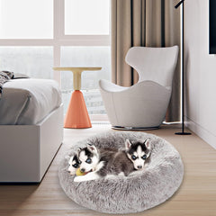 Calming Dog Bed and Cat Bed, Removable and Washable Pet Bed, Fluffy Plush Donut Animal Bed for Small Medium Large Dogs & Cats