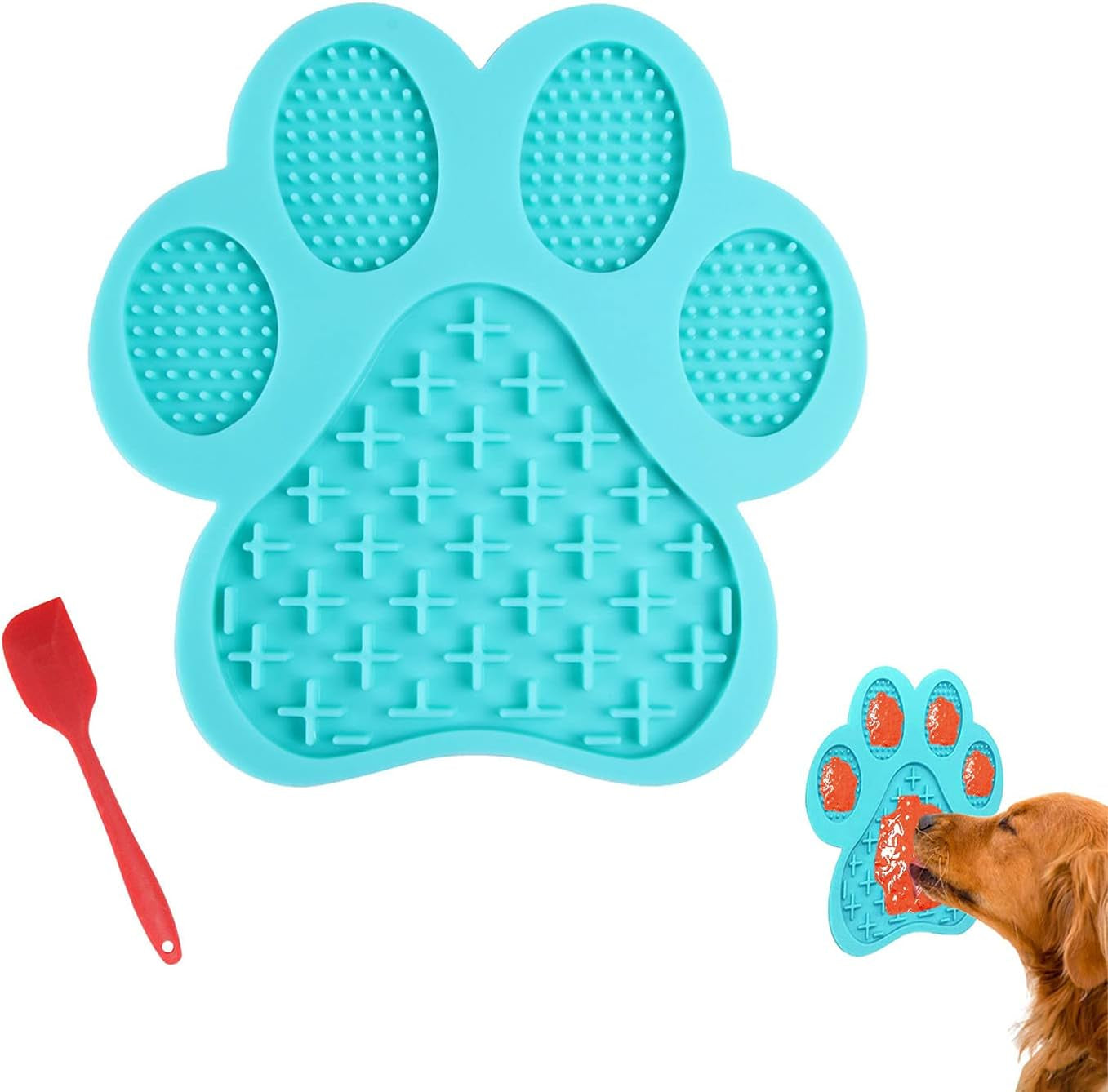 Dog Licking Mat for Anxiety Peanut Butter Slow Feeder Bowls Licking Pad with Strong Suction to Wall for Pet Bathing,Grooming,And Dog Training (Light Blue)