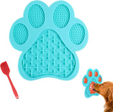 Dog Licking Mat for Anxiety Peanut Butter Slow Feeder Bowls Licking Pad with Strong Suction to Wall for Pet Bathing,Grooming,And Dog Training (Light Blue)