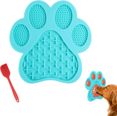 Dog Licking Mat for Anxiety Peanut Butter Slow Feeder Bowls Licking Pad with Strong Suction to Wall for Pet Bathing,Grooming,And Dog Training (Light Blue)
