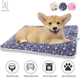 Dog Pet Sleep Mat Soft Warm Reversible Fleece Crate Bed Mat Kennel Pad Cage Cushion for Large Small Medium Dog Cat "Blue, S"