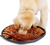 Pet Snuffle Mat, Interactive Pet Puzzle Toys for Smart Dogs,Nosework Feeding Mat Encourages Natural Foraging Skills (Brown)