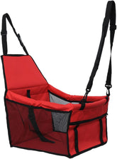 Portable Dog Seat Carrier Pet Travel Bag for Car Safe Mesh Design Red for Road Trips Furry Friends