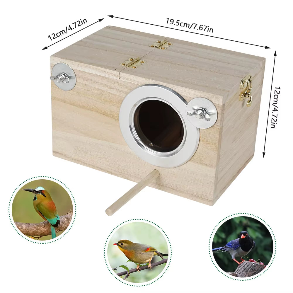 Wooden Bird House Natural Wood Birds Nest Outdoor Hanging Bird Parrot Breeding Cage Pet Bedroom Accessories Decoration New