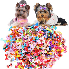 30PCS Dog Bow with Rubber Band Dog Hair Accessories Handmade Movable Puppy Bows for Dogs and Cats Cute Pet Accessories