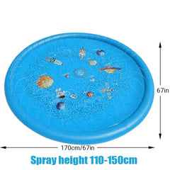 67" Sprinkler Splash Pad Sprinkler Pool Play Mat Inflatable Outdoor Water Toys for Baby Children Pet