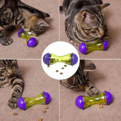 Interactive Puzzle Cat Feeder Treat Dispensing Toy Slow Feeder for Indoor Cats Kitten Slow Feeders with Bells Inside