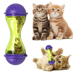 Interactive Puzzle Cat Feeder Treat Dispensing Toy Slow Feeder for Indoor Cats Kitten Slow Feeders with Bells Inside