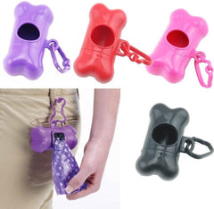 Pet Dog Bone Shape Garbage Waste Clean-Up Bag Dispenser Box Carrier Holder Case Purple