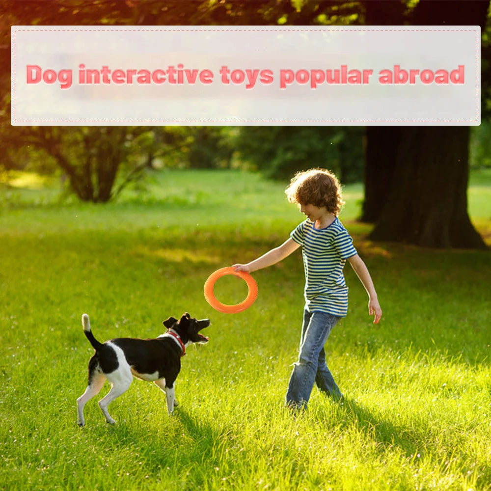1Pc Orange Dog Toys Pet Flying Disk Training Ring Puller EVA Interactive Training Ring Puller Resistant for Dogs