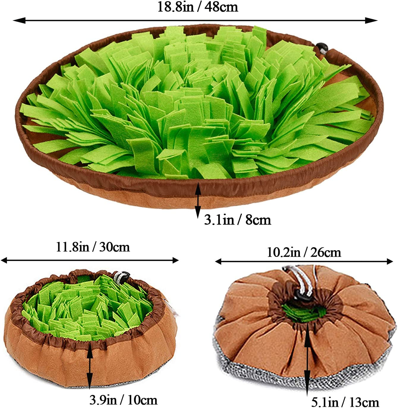 Snuffle Mat Slow Feeding Toy for Dogs, Interactive Sniffing Puzzle Toys for Encourages Natural Foraging Skill of Puppies Cats, Adjustable Pet Feed Game Treat Dispenser for Indoor Outdoor Use