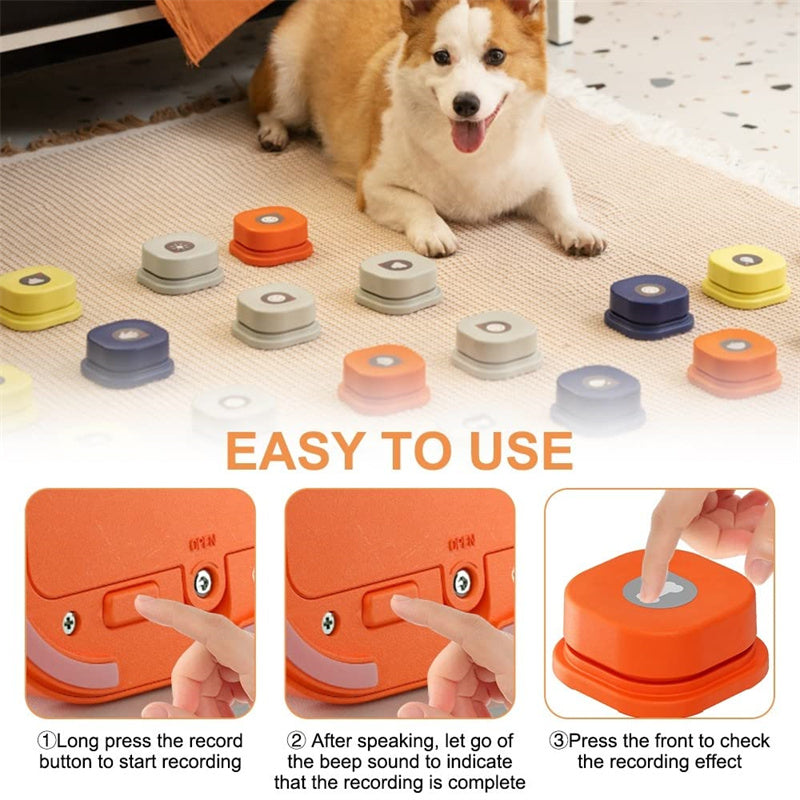 4 Colors Pet Communication Button One-Click Prevent Physical Inactivity Recordable Dog Talking Button Toy Cat Toy Pet Products