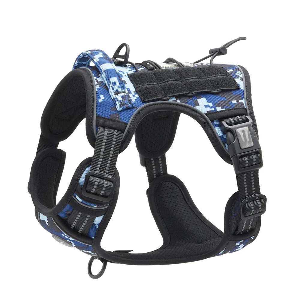 Reflective Tactical Harness for Large Small Dogs Training Vest Leash Pet Harness and Leash Set for Dog Outdoor Adjustable Padded