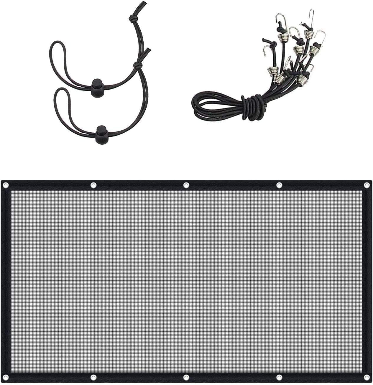 Car Dog Barrier Pet Front Seat Barrier Adjustable Pet Belt Safety Leads Vehicle Seatbelt Harness Car Backseat Barrier Net Organizer Universal Fit (43.3 * 23.62In)
