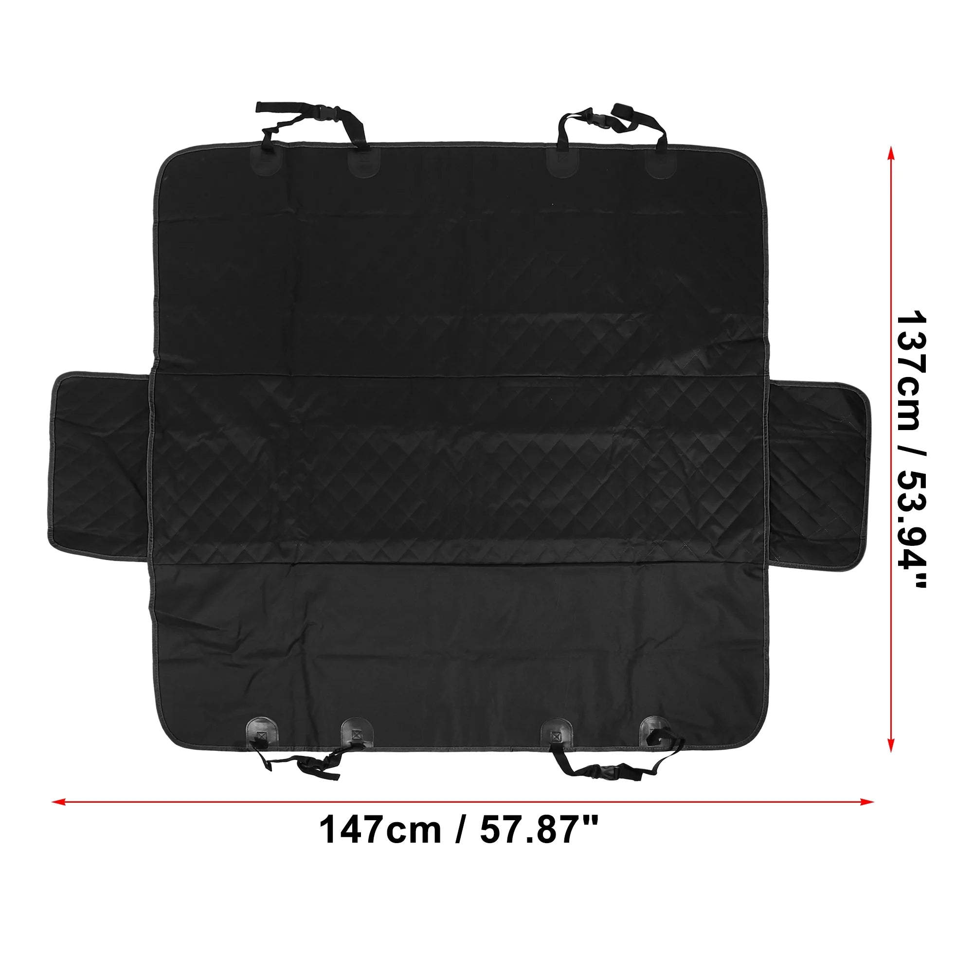 Water Resistant Dog Car Seat Cover for Back Seat Protector for Cars Trucks Suvs 58"X54" Oxford Cloth Black