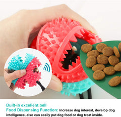 Dog Chew Toy with Suction Cup for Aggressive Chewers, Puppy Training Treats, Food Dispensing Ball, Pet Teeth Cleaning Rope Toys for Small Medium Dogs (Blue&Red)