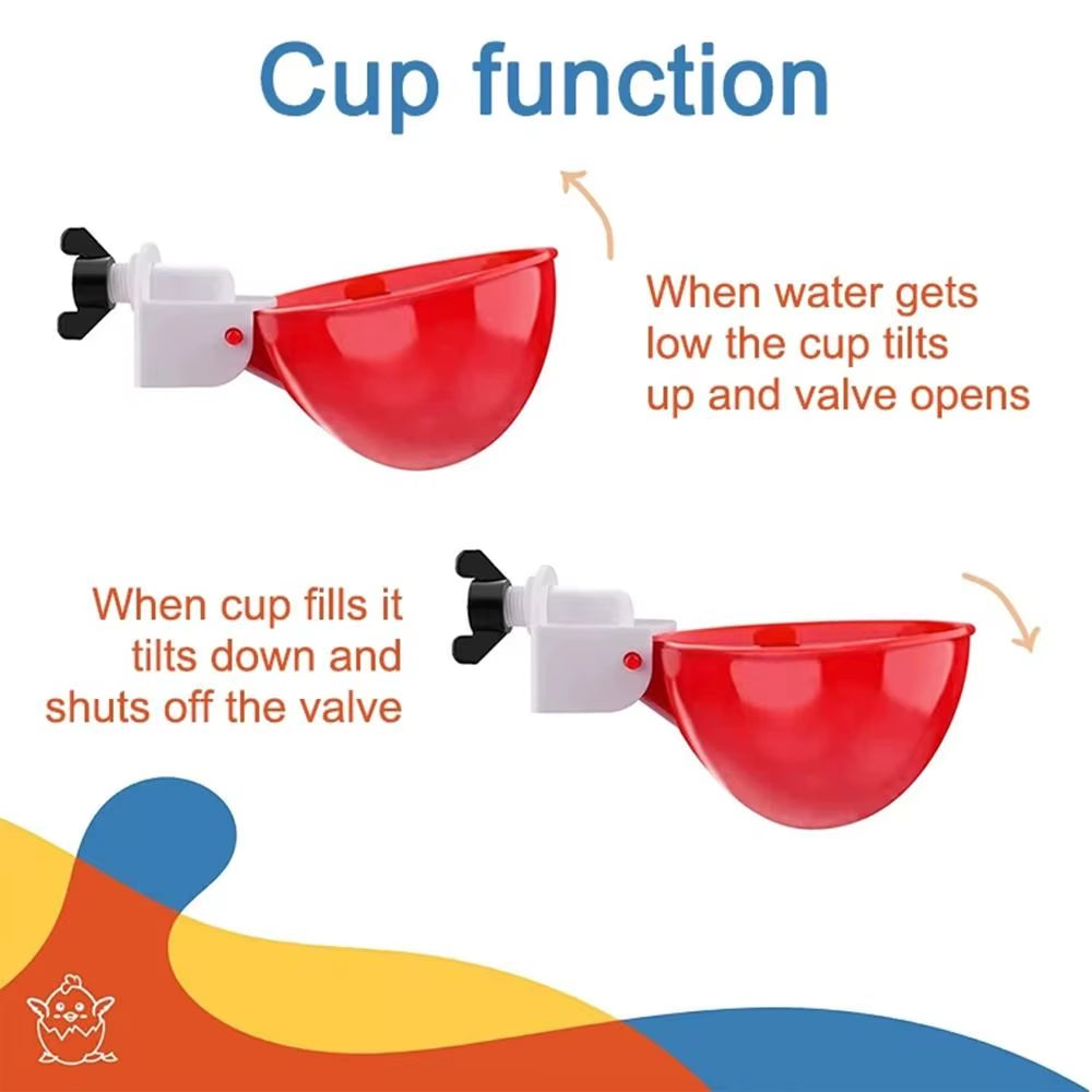 4PCS Poultry Kit Automatic Chicken Water Feeder Automatic Drinking Bowl Feeding Watering Supplie Chicken Waterer