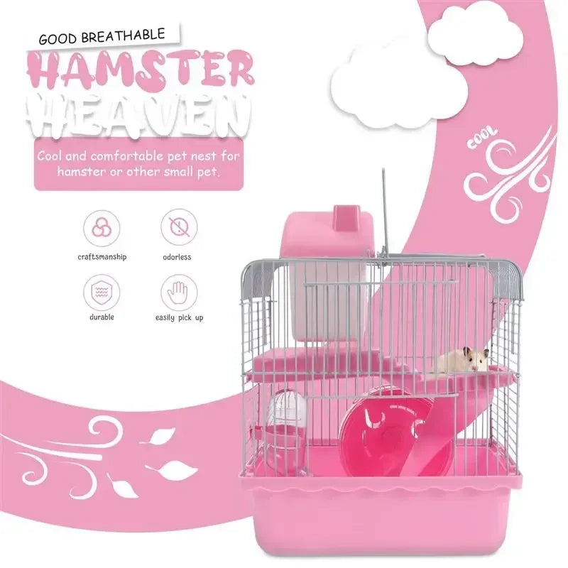 Double-Layer Hamster Household Pet Cage Small Castle Luxury Villa Durable Hamster Cage Hamster Box Double-Layer Hamster Nest