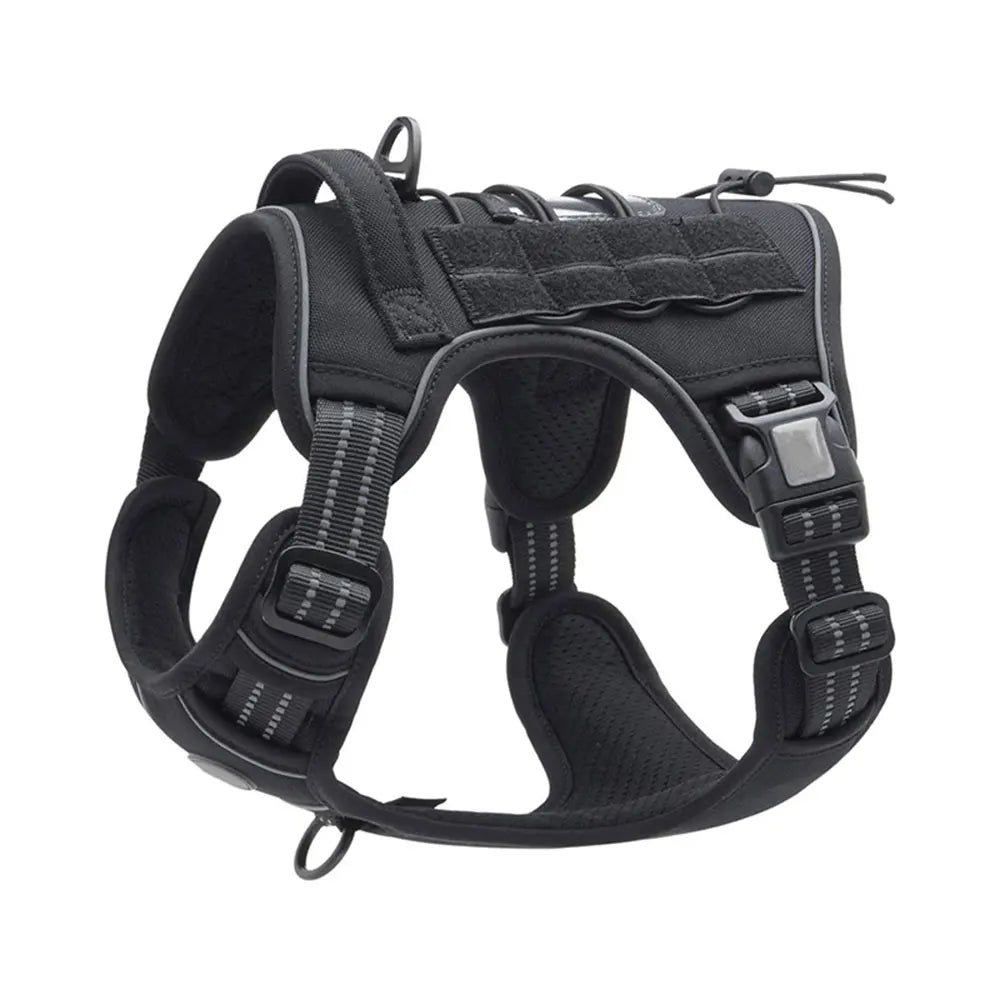 Reflective Tactical Harness for Large Small Dogs Training Vest Leash Pet Harness and Leash Set for Dog Outdoor Adjustable Padded