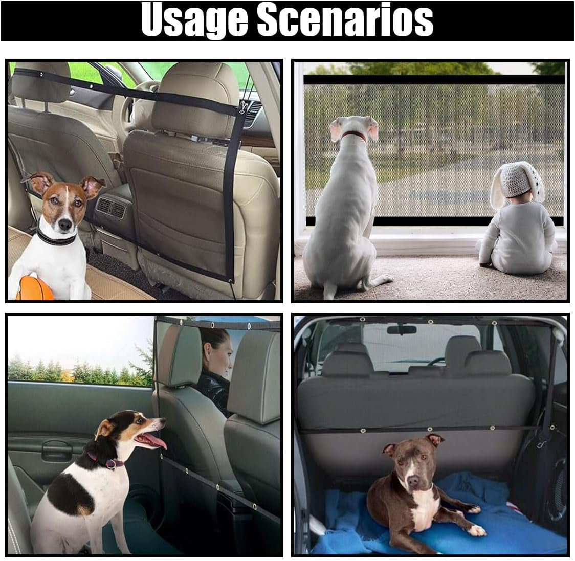 Car Dog Barrier Net, Auto Protection Fence Net Backseat Mesh Pet Barrier, Car St
