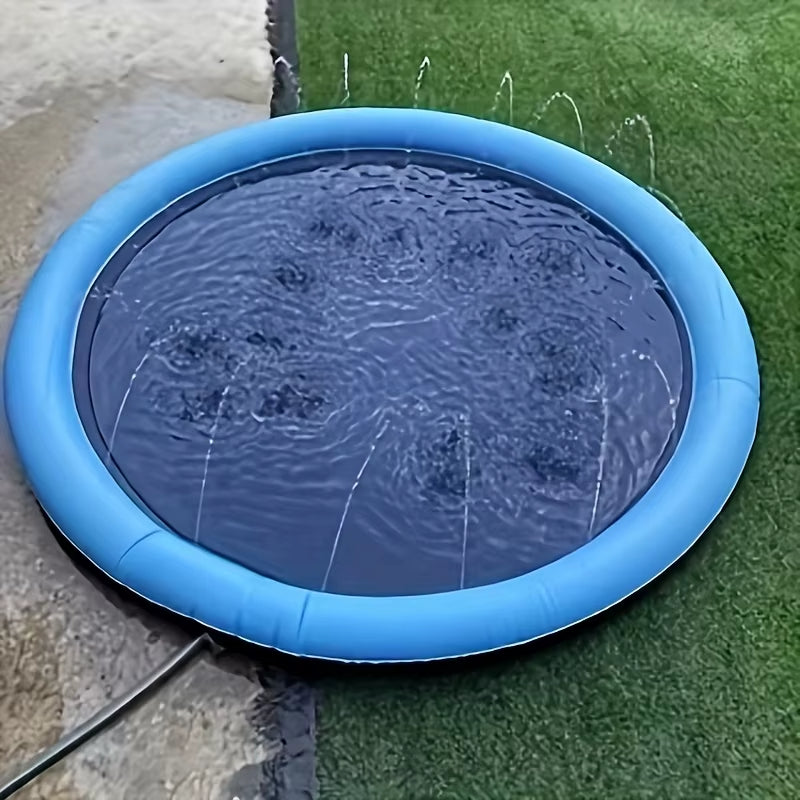 Splash Pad for Pet Dogs, Thicken Durable Sprinkler Pool Summer Outdoor Water Toys, Fun Backyard Fountain Play Inflatable Mat