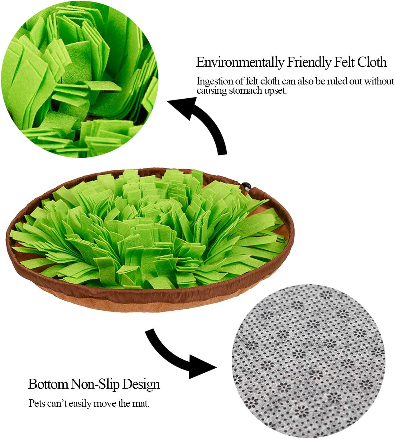 Snuffle Mat Slow Feeding Toy for Dogs, Interactive Sniffing Puzzle Toys for Encourages Natural Foraging Skill of Puppies Cats, Adjustable Pet Feed Game Treat Dispenser for Indoor Outdoor Use