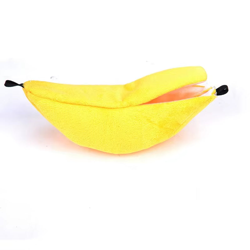 Novelty Banana Shape Nest Plush Cotton Hamster Warm House Hammock Rat Mouse Living House Hanging Tree Beds Hamster Accessories