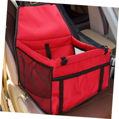 Portable Dog Seat Carrier Pet Travel Bag for Car Safe Mesh Design Red for Road Trips Furry Friends