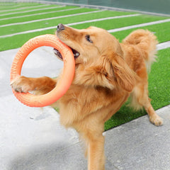 1Pc Orange Dog Toys Pet Flying Disk Training Ring Puller EVA Interactive Training Ring Puller Resistant for Dogs