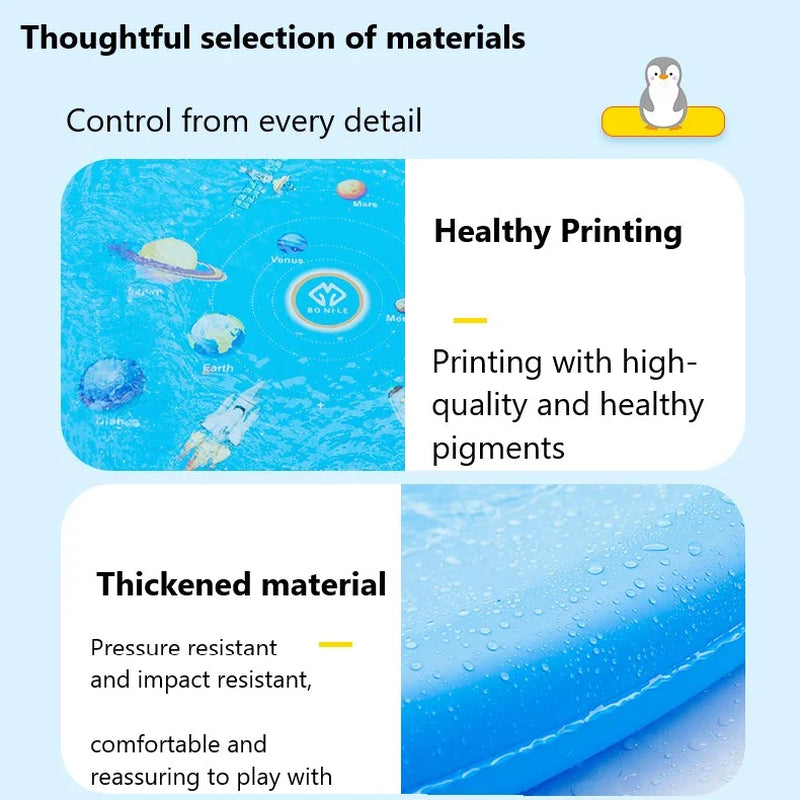 67" Sprinkler Splash Pad Sprinkler Pool Play Mat Inflatable Outdoor Water Toys for Baby Children Pet