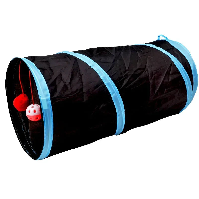 Cat Tunnel Toy Funny Pet 2 Holes Play Tubes Balls Collapsible Crinkle Kitten Toys Puppy Ferrets Rabbit Play Dog Tunnel Tubes