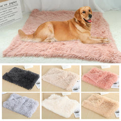 Soft Dog Cat Mat Fleece Dogs Bed Pad Long Plush Dog Cat Sleeping Mat Cushion Winter Pet Puppy Bed for Small Medium Large Dogs