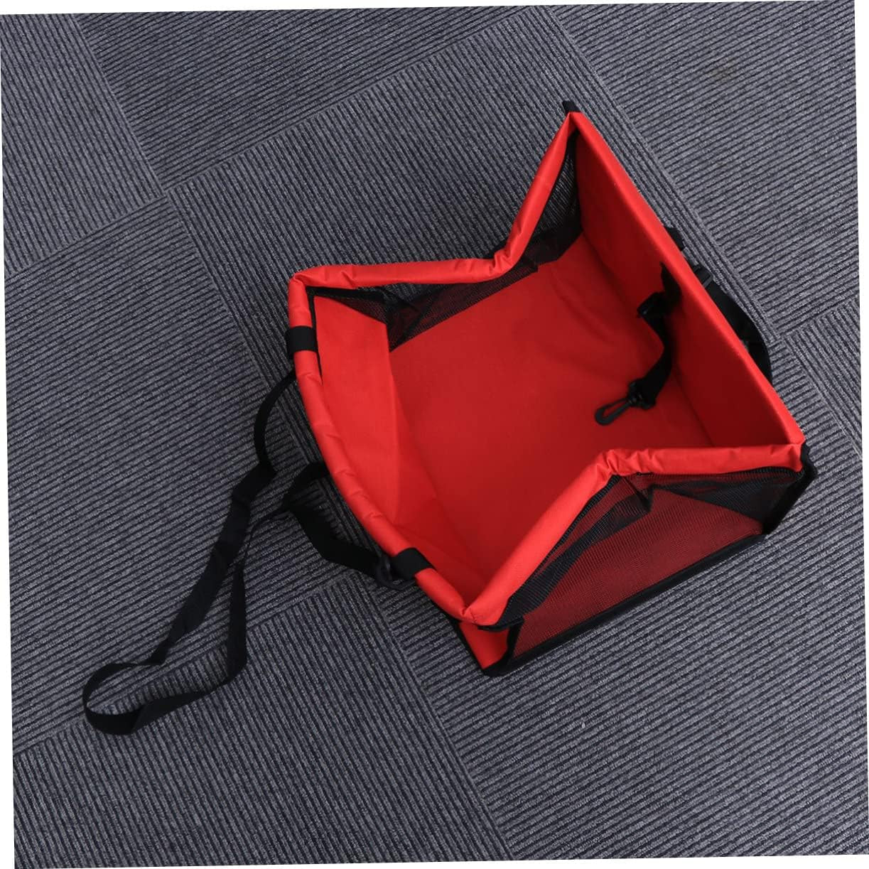 Portable Dog Seat Carrier Pet Travel Bag for Car Safe Mesh Design Red for Road Trips Furry Friends