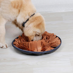 Pet Snuffle Mat, Interactive Pet Puzzle Toys for Smart Dogs,Nosework Feeding Mat Encourages Natural Foraging Skills (Brown)