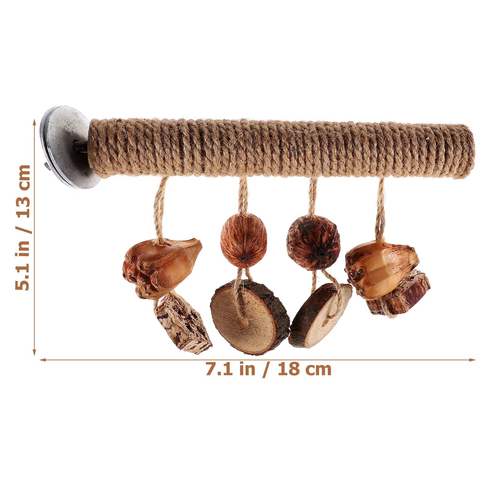 20Cm Natural Wood Rope Chew Bird Perch Stand Cage Accessory for Parrot Cockatiel Pet Toy with Small Gnawing Accessories