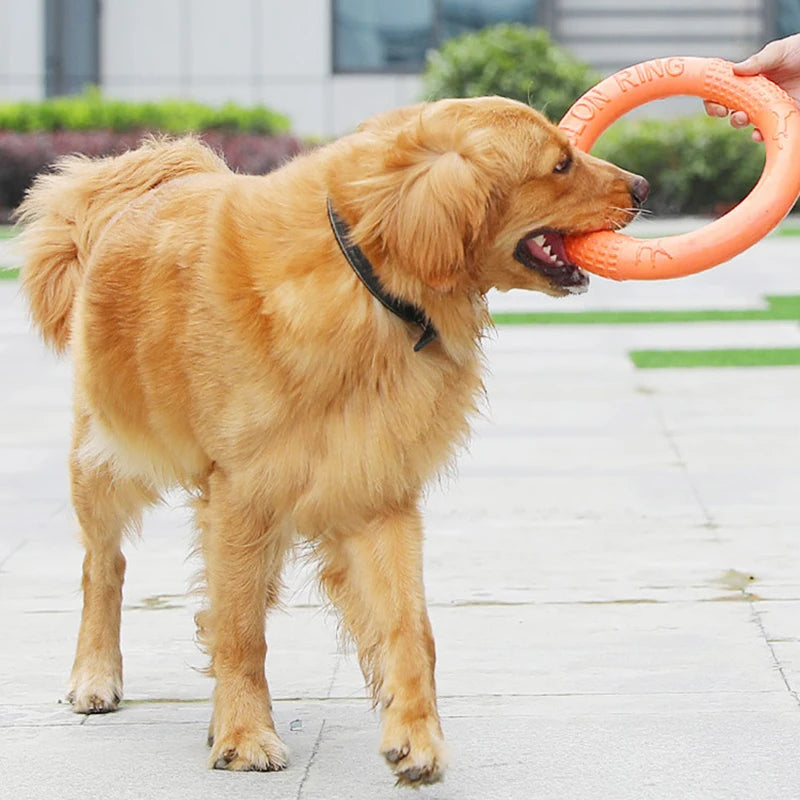 1Pc Orange Dog Toys Pet Flying Disk Training Ring Puller EVA Interactive Training Ring Puller Resistant for Dogs