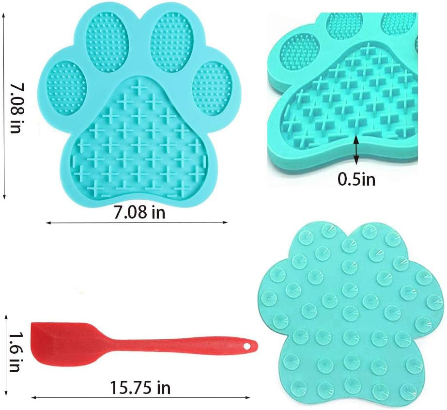 Dog Licking Mat for Anxiety Peanut Butter Slow Feeder Bowls Licking Pad with Strong Suction to Wall for Pet Bathing,Grooming,And Dog Training (Light Blue)