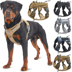 Reflective Tactical Harness for Large Small Dogs Training Vest Leash Pet Harness and Leash Set for Dog Outdoor Adjustable Padded