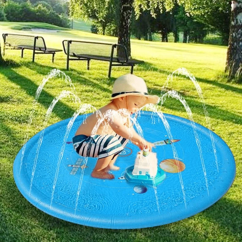 67" Sprinkler Splash Pad Sprinkler Pool Play Mat Inflatable Outdoor Water Toys for Baby Children Pet