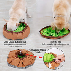 Snuffle Mat Slow Feeding Toy for Dogs, Interactive Sniffing Puzzle Toys for Encourages Natural Foraging Skill of Puppies Cats, Adjustable Pet Feed Game Treat Dispenser for Indoor Outdoor Use
