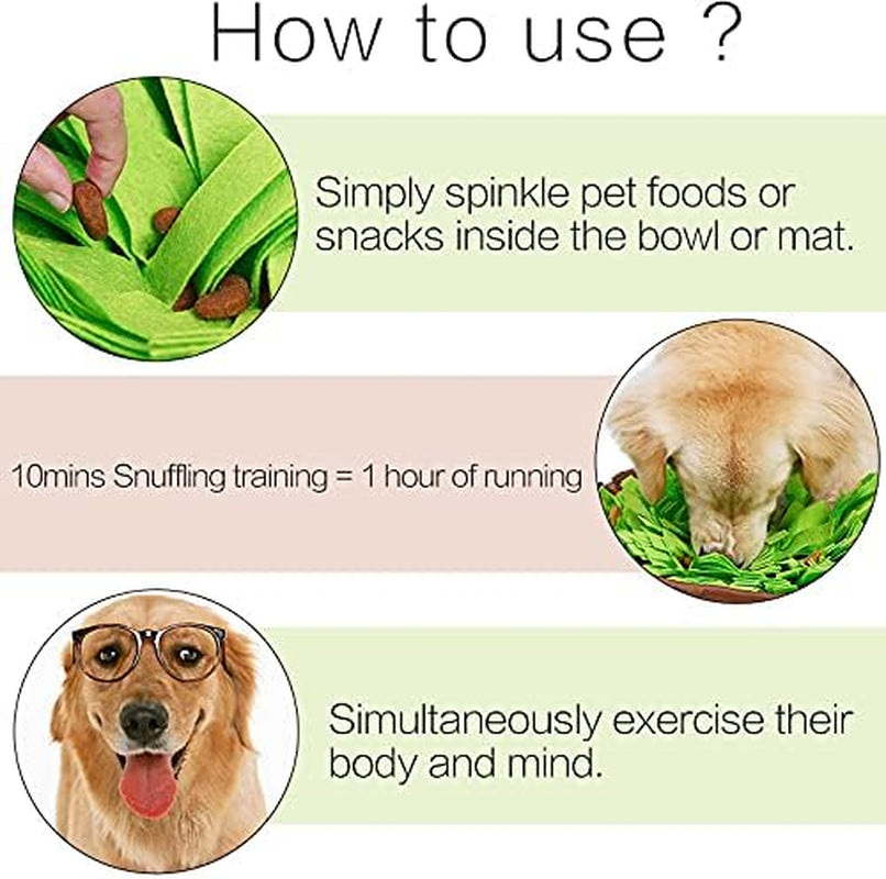 Pet Snuffle Mat, Interactive Pet Puzzle Toys for Smart Dogs,Nosework Feeding Mat Encourages Natural Foraging Skills (Brown)