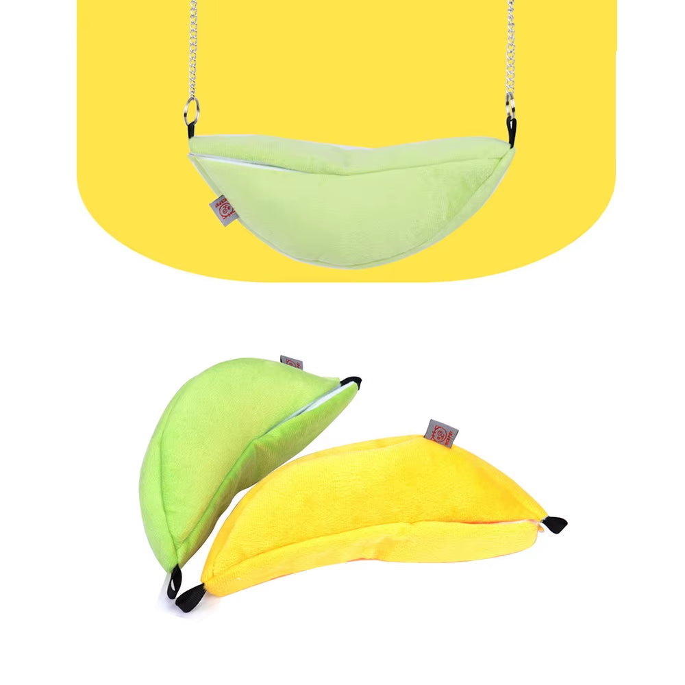 Novelty Banana Shape Nest Plush Cotton Hamster Warm House Hammock Rat Mouse Living House Hanging Tree Beds Hamster Accessories