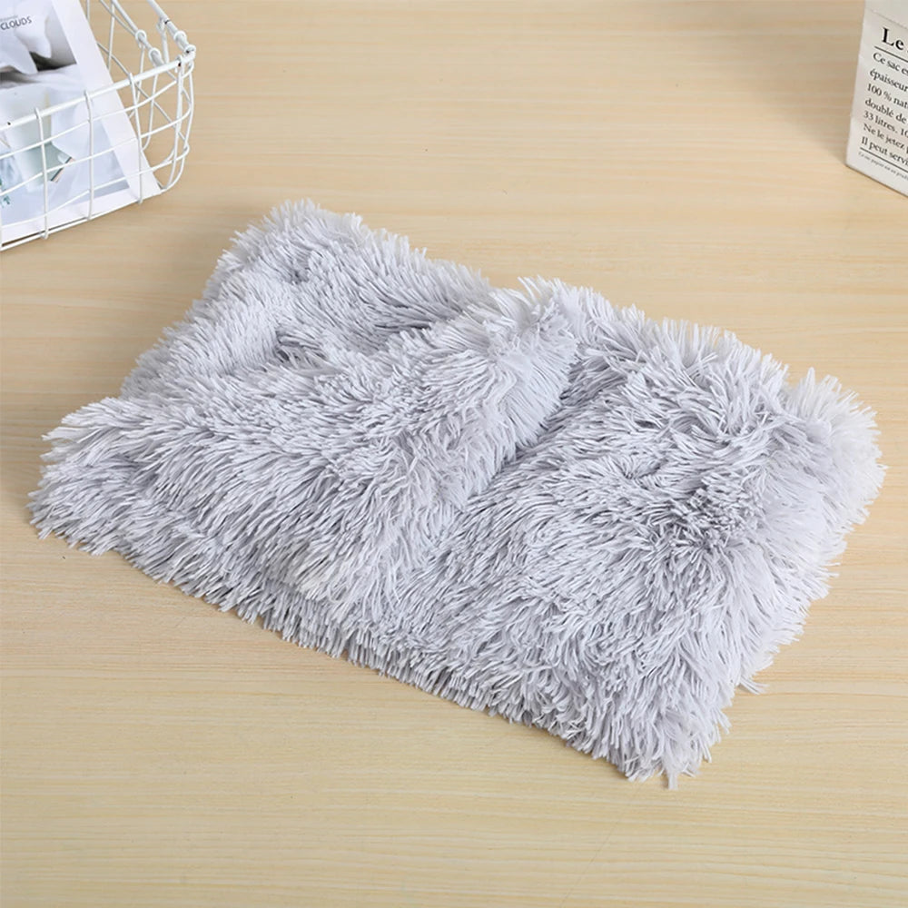 Soft Dog Cat Mat Fleece Dogs Bed Pad Long Plush Dog Cat Sleeping Mat Cushion Winter Pet Puppy Bed for Small Medium Large Dogs