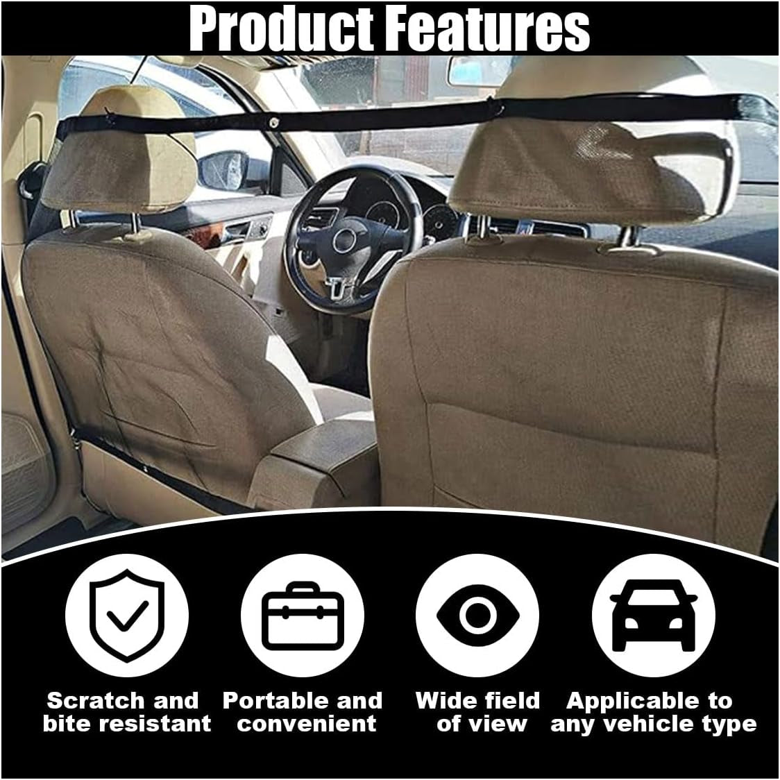 Car Dog Barrier Net, Auto Protection Fence Net Backseat Mesh Pet Barrier, Car St