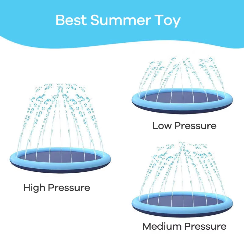 Splash Pad for Pet Dogs, Thicken Durable Sprinkler Pool Summer Outdoor Water Toys, Fun Backyard Fountain Play Inflatable Mat